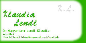 klaudia lendl business card